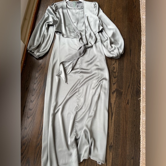 Satin Long Sleeve Two Piece Set Maxi Dress main image 0